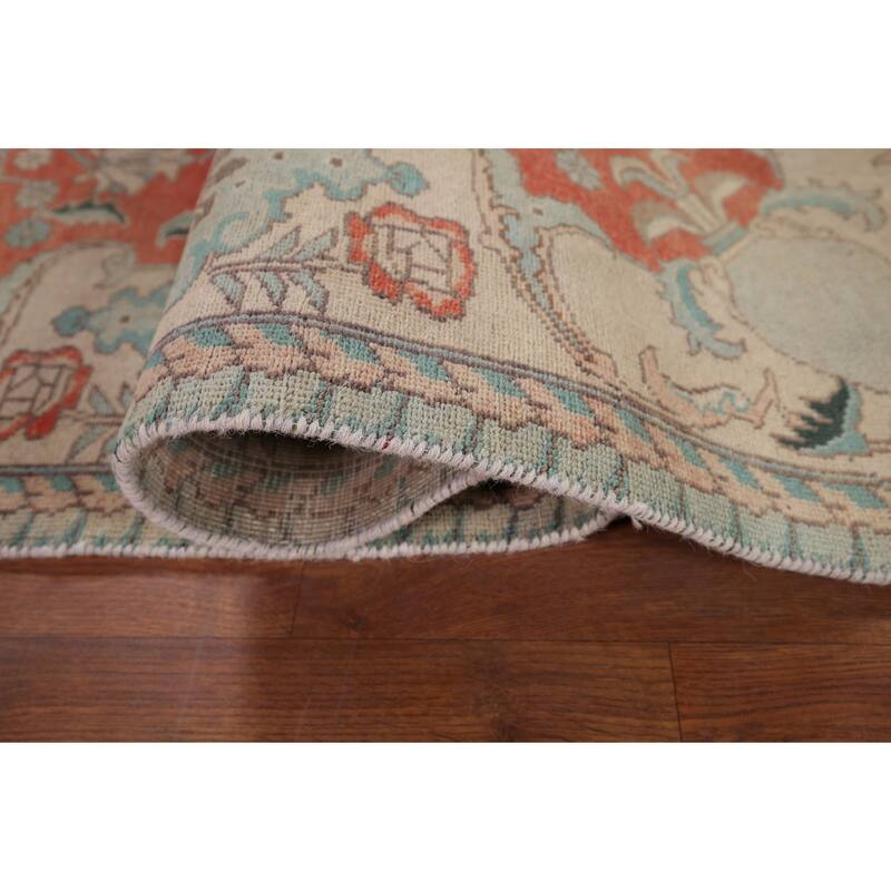Distressed Kashmar Persian Vintage Area Rug Hand-Knotted Wool Carpet - 4'7" x 6'1"