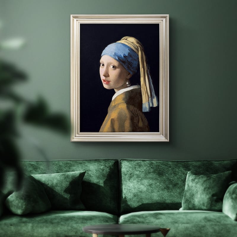 Girl with a Pearl Earring Premium Framed Canvas- Ready to Hang