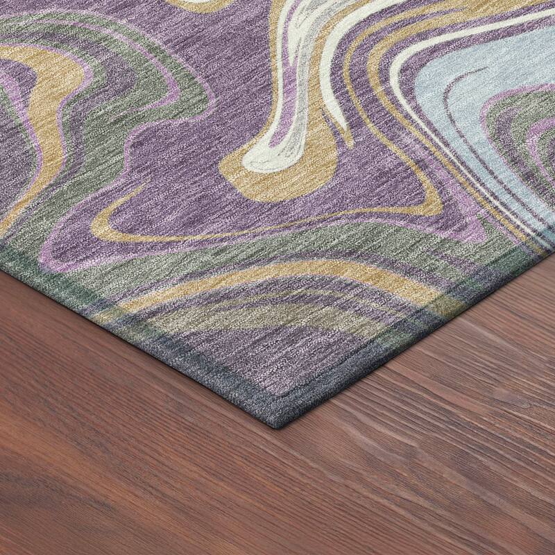 Machine Washable Indoor/ Outdoor Contemproary Fusion Chantille Rug