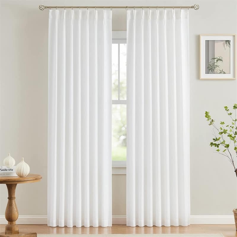White Pinch Pleat 40x84" Semi-Sheer