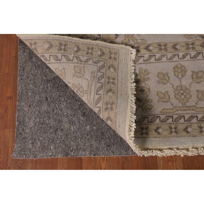 Geometric Oushak Indian Area Rug Handmade Wool Carpet - 7'11"x 9'9"