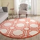 preview thumbnail 108 of 115, SAFAVIEH Amherst Corinne Modern Rug 7' Round - Ivory/Orange - Round