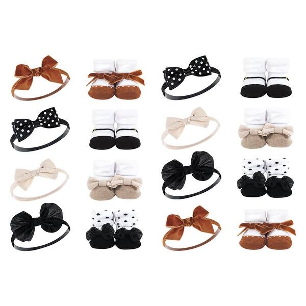 slide 1 of 1, Hudson Baby Infant Girl 16Pc Headband and Socks Giftset, Classic Neutrals, One Size - Classic Neutrals Classic Neutrals - One Size