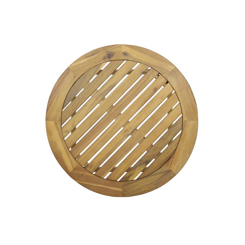 Solano Acacia Wood Outdoor Circular Coffee Table by Christopher Knight Home