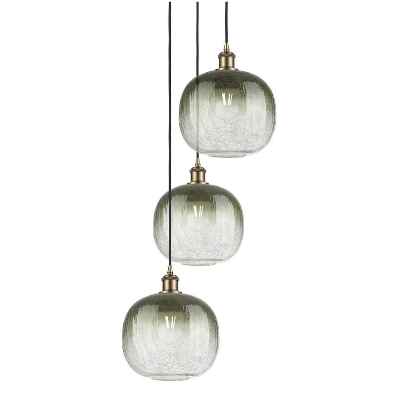 Innovations Lighting 113B-3P-37-17 Brookhaven Sphere Pendant - Antique Brass / Slate