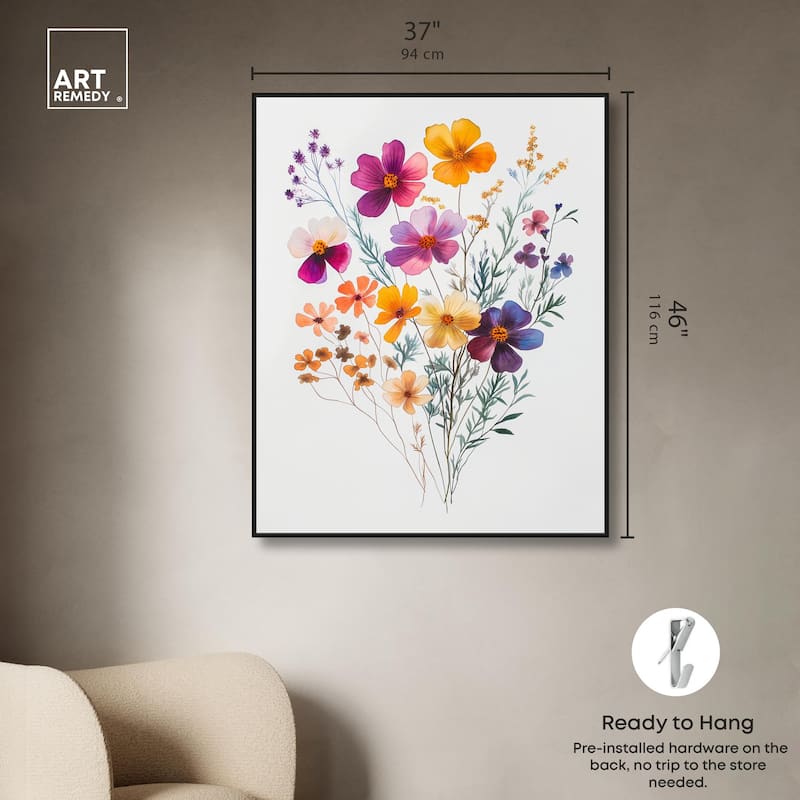 Watercolor Wildflower Canvas by Art Remedy