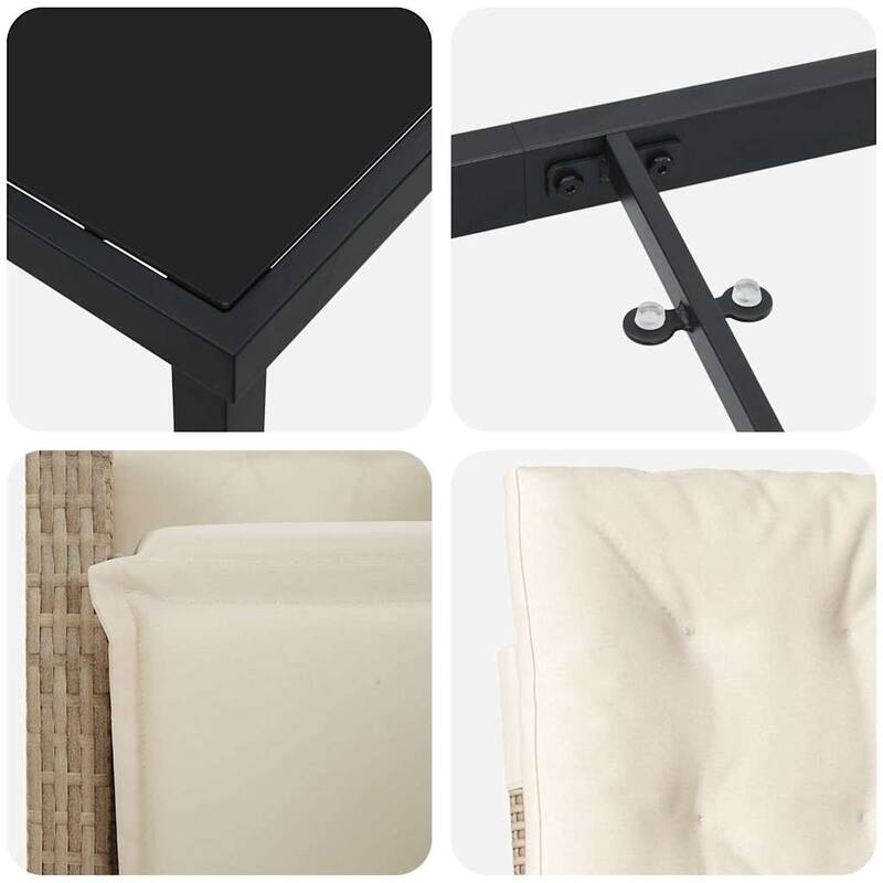 vidaXL Garden Dining Set with Cushion Poly Rattan