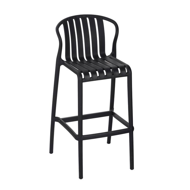 Roomfitters Outdoor Patio Perforated Slat Back Bar Stools, All-Weather Set of 2