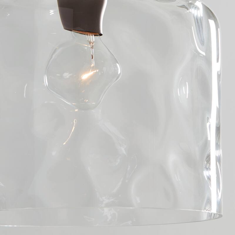 1-Light Clear Water Glass Shade Pendant