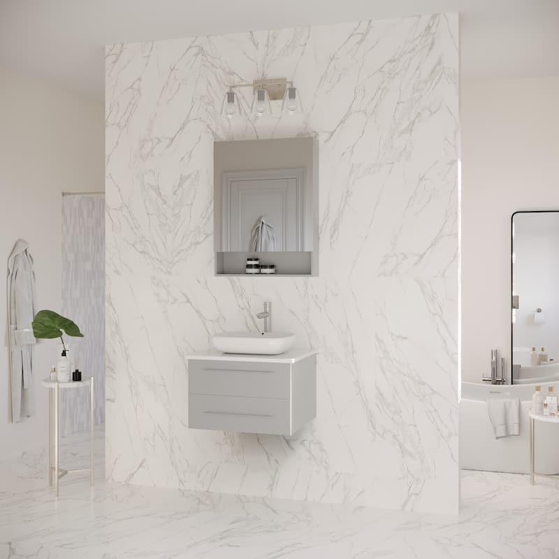 Fresca Lucera 30" Wall Mounted Single Basin Vanity Set with Cabinet,