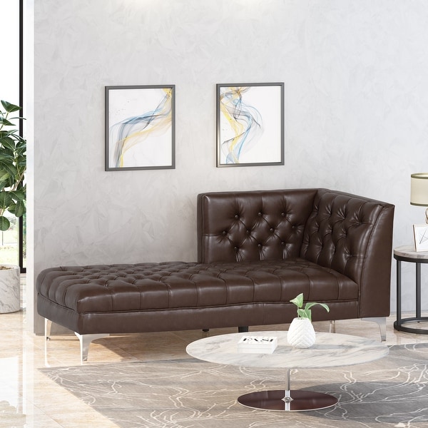 Leather chaise lounge deals for sale