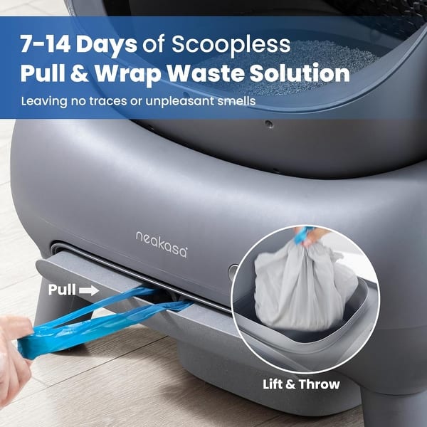 Neakasa M1 Plus Open-Top Self-Cleaning Cat Litter Box, 14-Day Odor Control, Multi-Cat Friendly, App Connected, 33lb Max