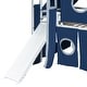 preview thumbnail 33 of 34, Full Loft Bed with Castle Tent & Tower and Solid Wood Frame, 400lb Capacity, Playhouse Design