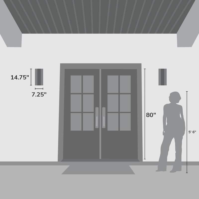 Hunter + Jasmine Roth Canoga Outdoor WeatherMax LED Wall Light - Contemporary - Patio, Porch, Entryway - Corrosion Resistant!