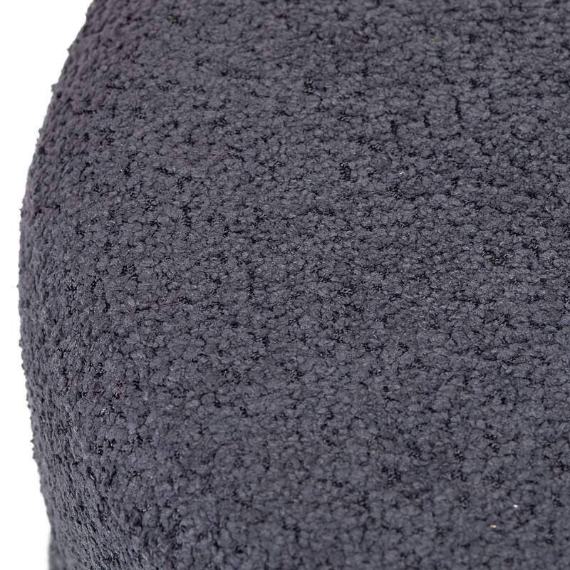 Double Pouf Round Upholstered Vanity Stool and Ottoman Foot Rest