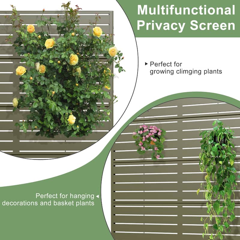 Dovelina 6ft.Outdoor Freestanding Metal Privacy Screen Decorative Garden Fence