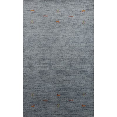 Tribal Blue Gabbeh Indian Rug Hand-Knotted Wool Carpet - 3'0" x 4'11"