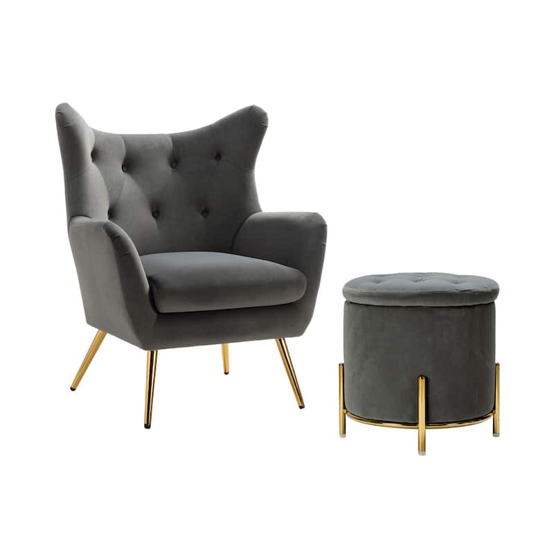 Eusebio Two Pieces Living Room Set with Metal Legs by HULALA HOME