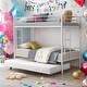 preview thumbnail 18 of 52, Twin over Twin with Trundle Metal Bunk Bed,No Box Spring Needed,Easy Assemble White