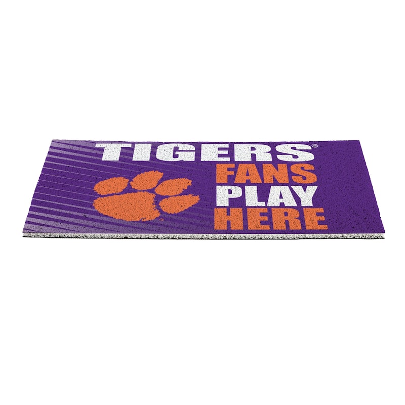 28 in. x 16 in. Clemson University "Fans Play Here" PVC Door Mat