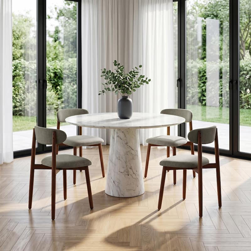 Modern Upholstered Linen Kitchen Dining Chair