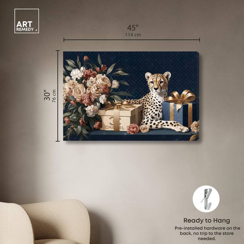 Cheetah Glam Gift Boxes Canvas by Art Remedy, Gallery Wrapped