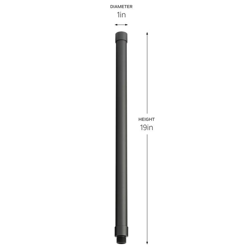 Kichler Lighting 18" Male Female Riser in Black Brass, Landscape Lighting, (1" x 18"), 15512BKB - 19.25