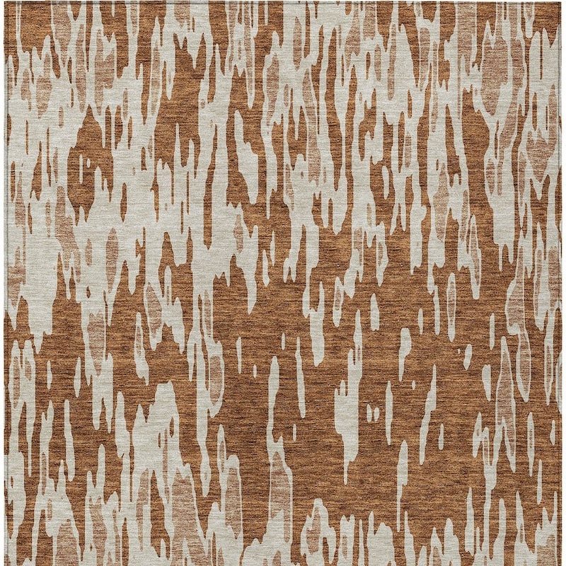 HomeRoots Abstract Transitional Rectangle Outdoor Rug