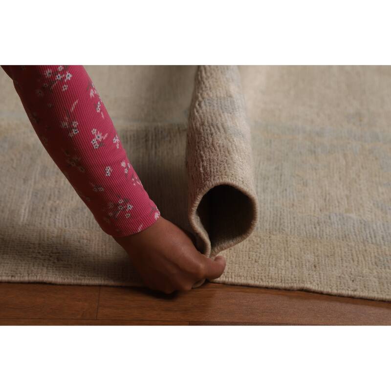 Vegetable Dye Oushak Turkish Area Rug Handmade Oriental Wool Carpet - 9'0"x 11'10"