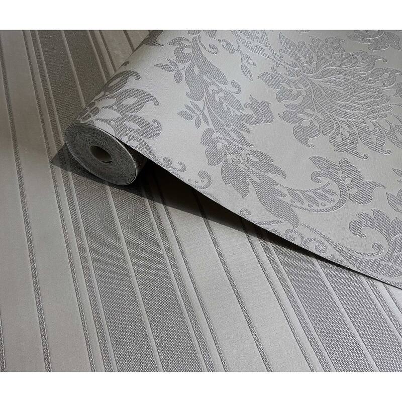 Clara Damask Luxury Italian Vinyl Wallpaper – 396in x 20.8in