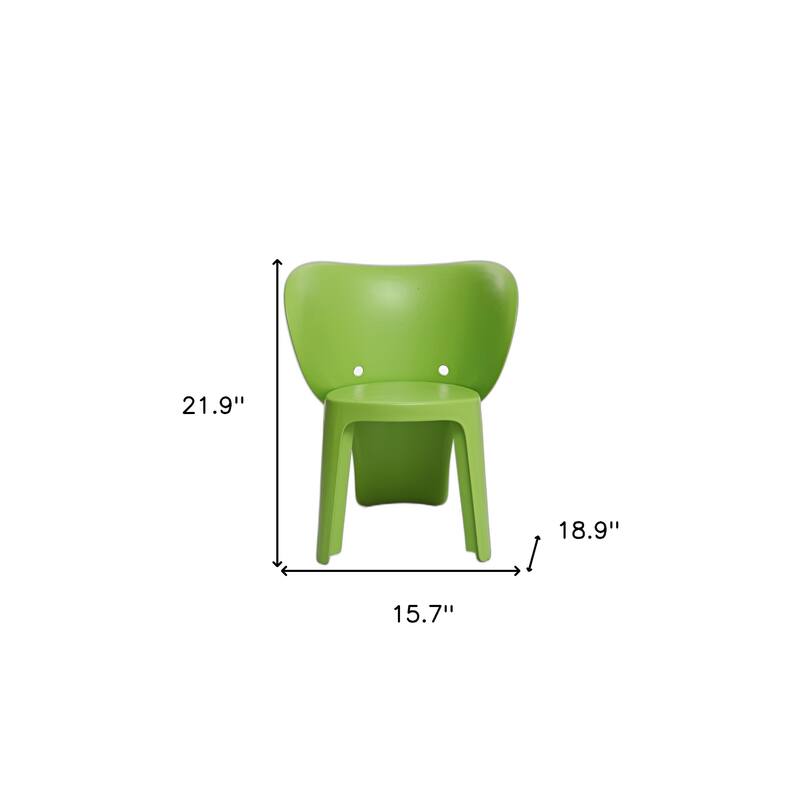 HomeRoots Set Of Four Green Heavy Duty Plastic Juvenile Chairs - 15.70 in. x 21.90 in. x 18.90 in.