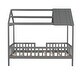 preview thumbnail 20 of 30, Twin Size House Bed with Fence, Semi-enclosed Play Platform Bed with Roof and Chimney Decoration, for Kids Bedroom