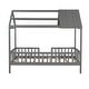 preview thumbnail 6 of 10, Twin Size Wood House Bed With Fence, Gray