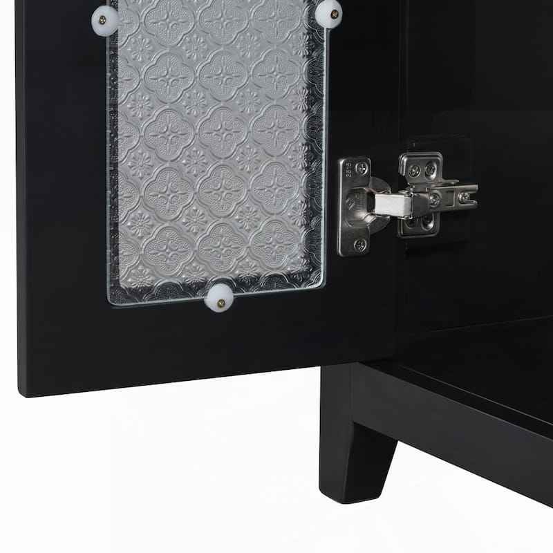 bathroom vanity with two soft close doors and adjustable shelves