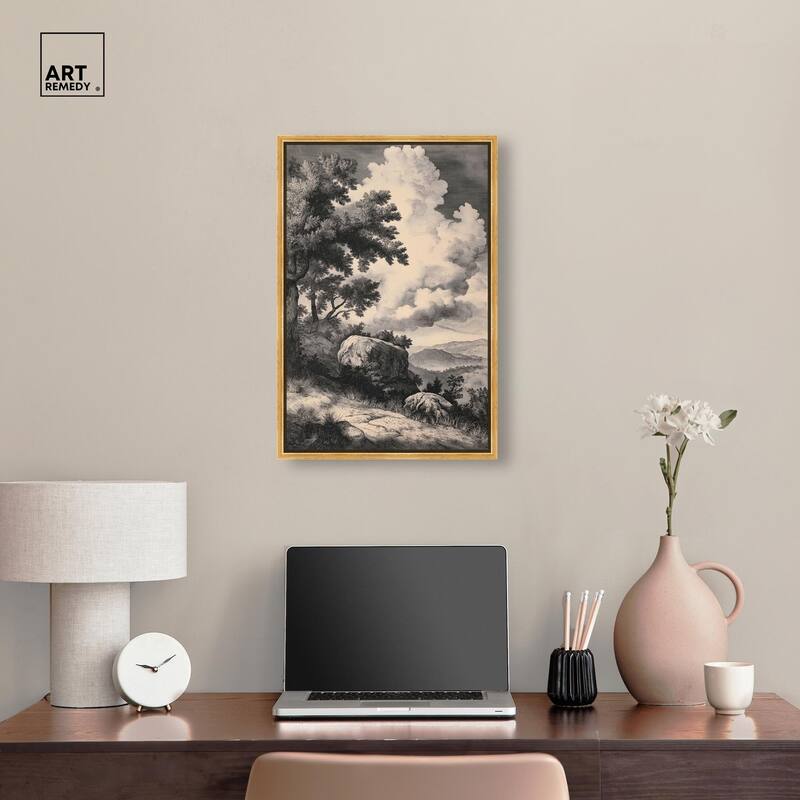 Chiaroscuro Cliffs Canvas by Art Remedy