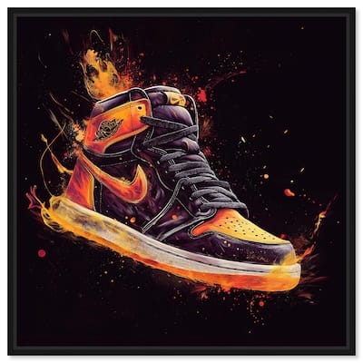 Jumpman on Fire II Canvas by Art Remedy