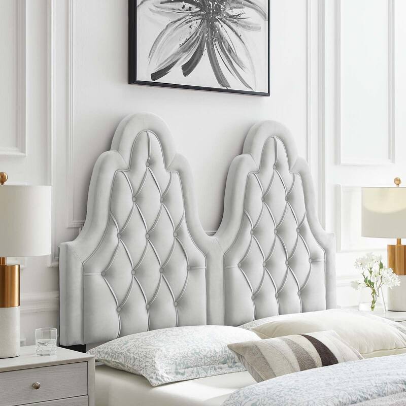 Augustine Tufted Performance Velvet Headboard, King/California King