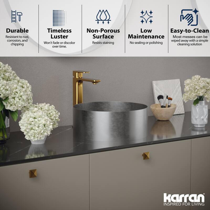 Karran Cinox Stainless Steel Round Vessel Sink