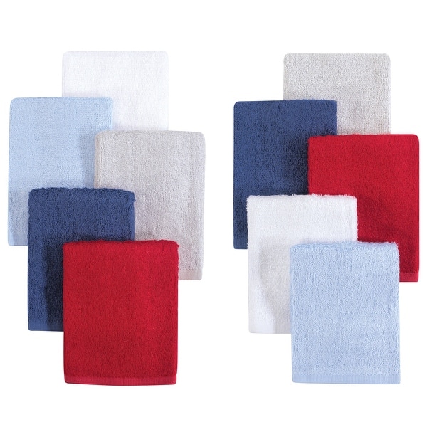 slide 1 of 1, Little Treasure Baby Boy Rayon from Bamboo Luxurious Washcloths, Blue Red 10-Pack, One Size - Blue Red 10-Pack - One Size One Size - Blue Red 10-Pack