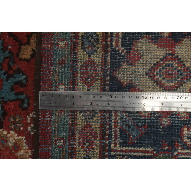 Hand Knotted Oriental 100% Wool Carpet Traditional Floral Red Mahal Area Rug - 12' 0'' X 8' 11''