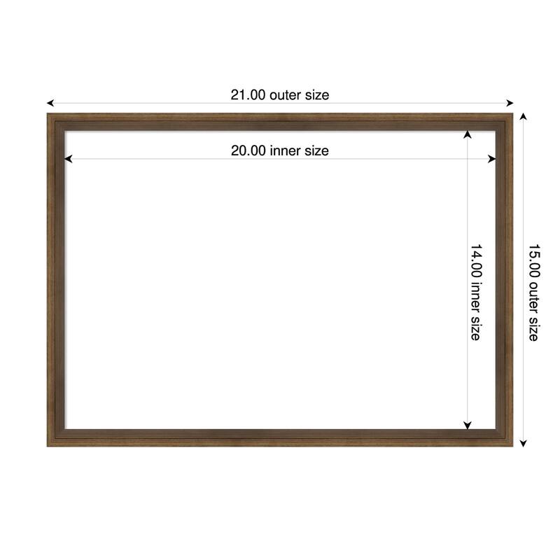 Amanti Art Lucie Black Framed Dry Erase Magnetic Board - 21 x 15 in - Lucie Light Bronze