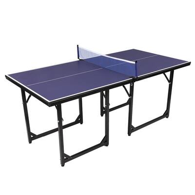 Table Tennis Table for Small Spaces, Portable Table with Ping Pong Net