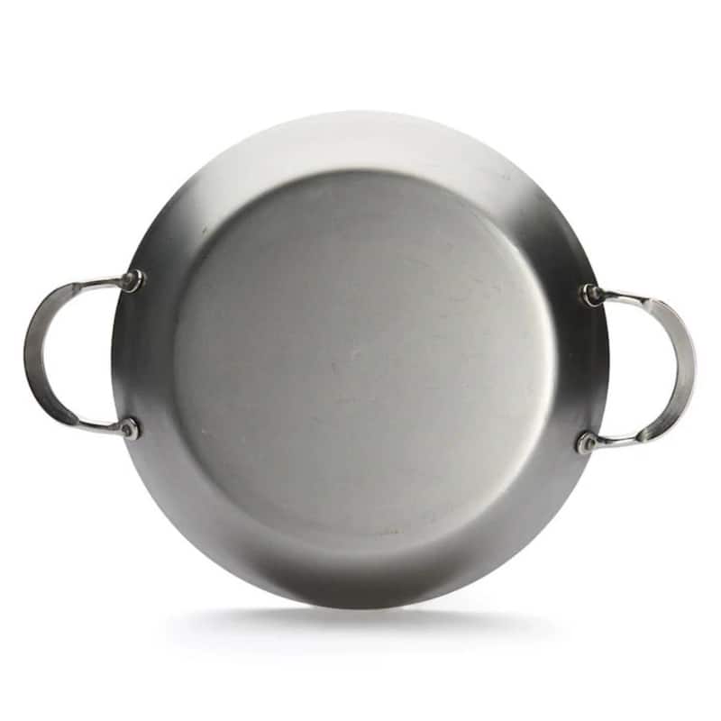 Mineral B Element Carbon Steel 2 Handles Paella Pan, 12.5-Inch, Silver