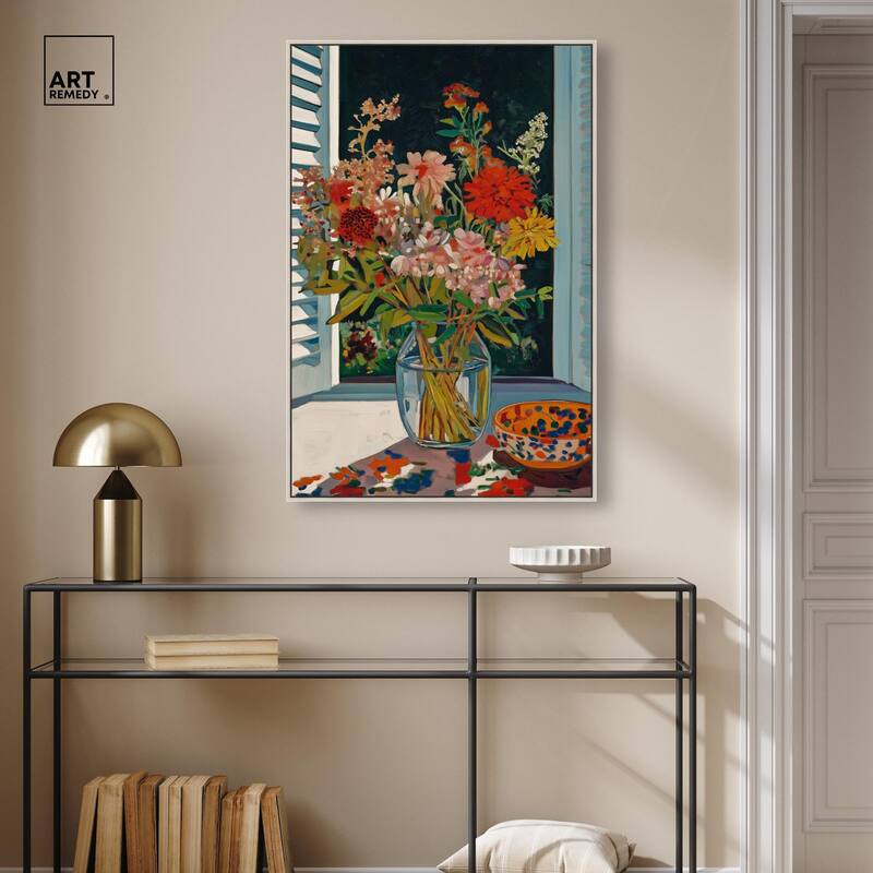 Vase on a Windowsill Canvas by Art Remedy