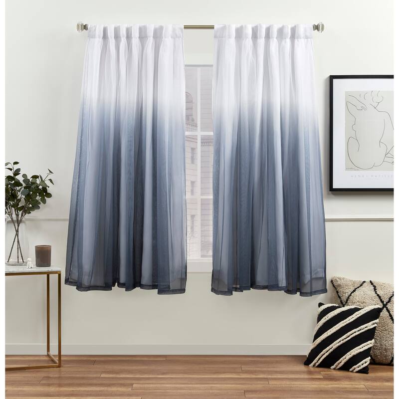 ATI Home Crescendo Lined Blackout Hidden Tab Curtain Panel Pair - 52x63 - Indigo