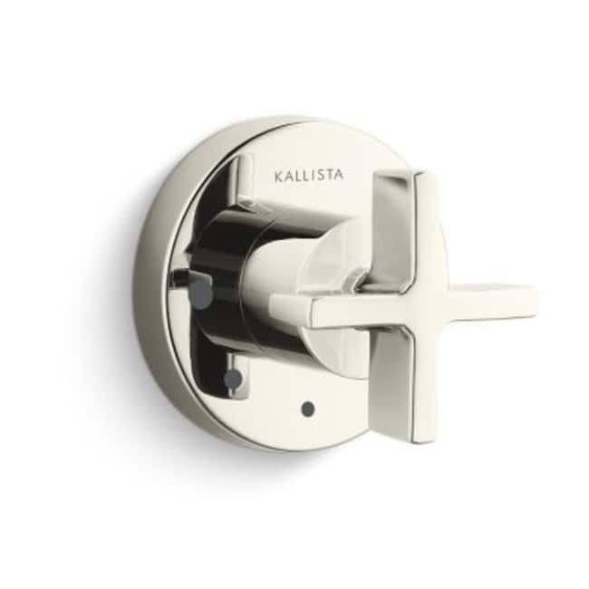 Kallista One Cross Handle Volume Control Valve Trim - Less Rough In - Polished Nickel