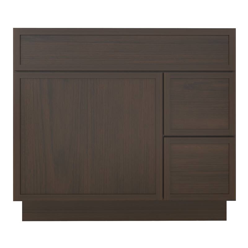 Vanity Art 36" Freestanding Single Base 2 Drawers Storage Cabinet with Soft Close Door