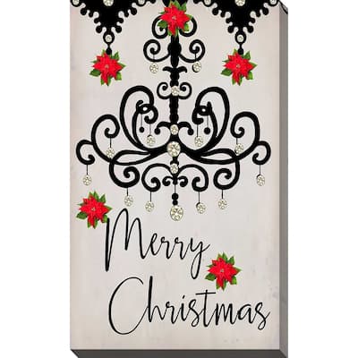 "Chandelier, Merry Christmas" by Jodi Print on Canvas