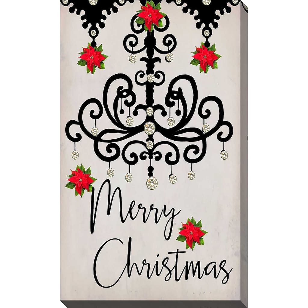 "Chandelier, Merry Christmas" by Jodi Print on Canvas