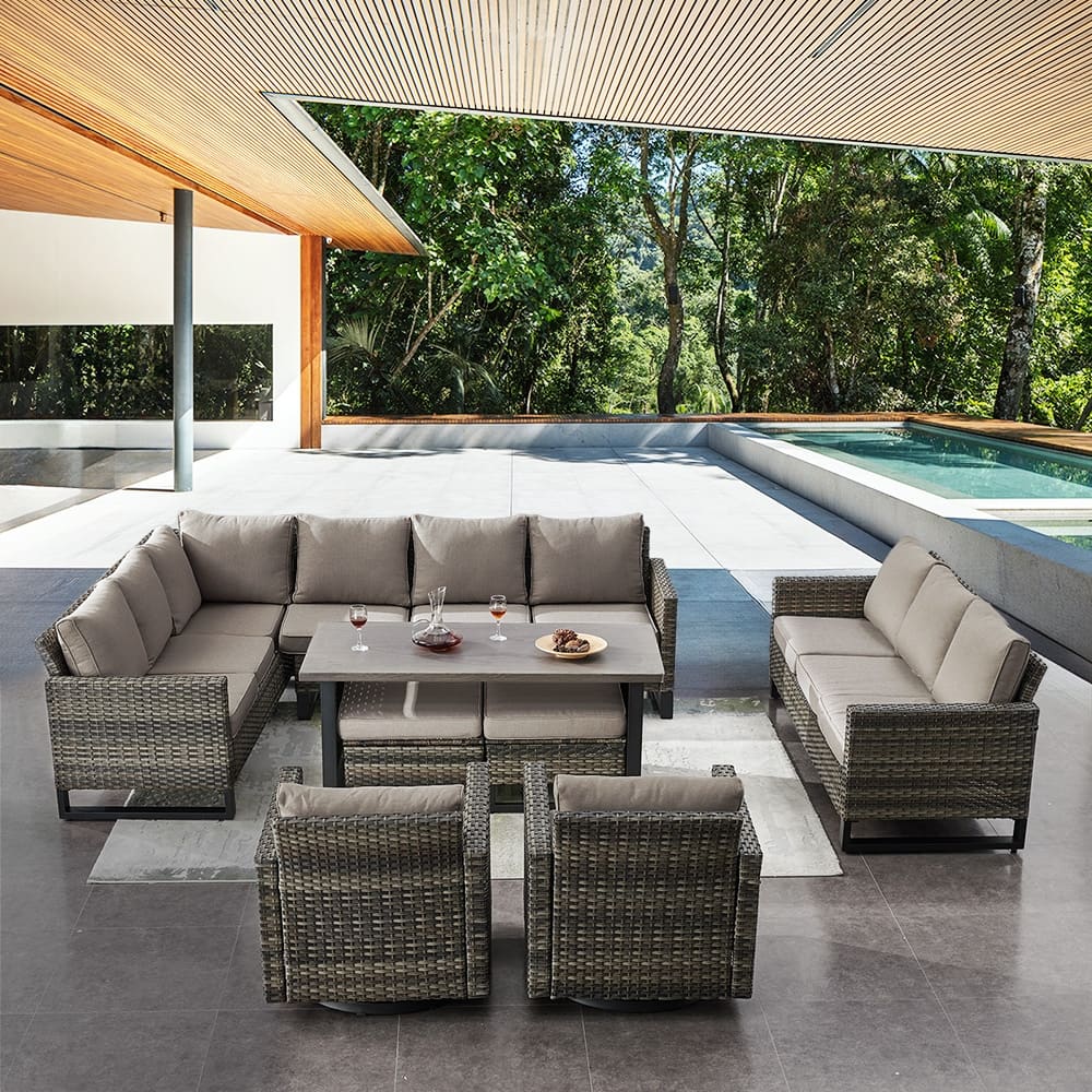 Gymojoy Outdoor Patio Sofa Swivel Chairs Porch Furniture Set